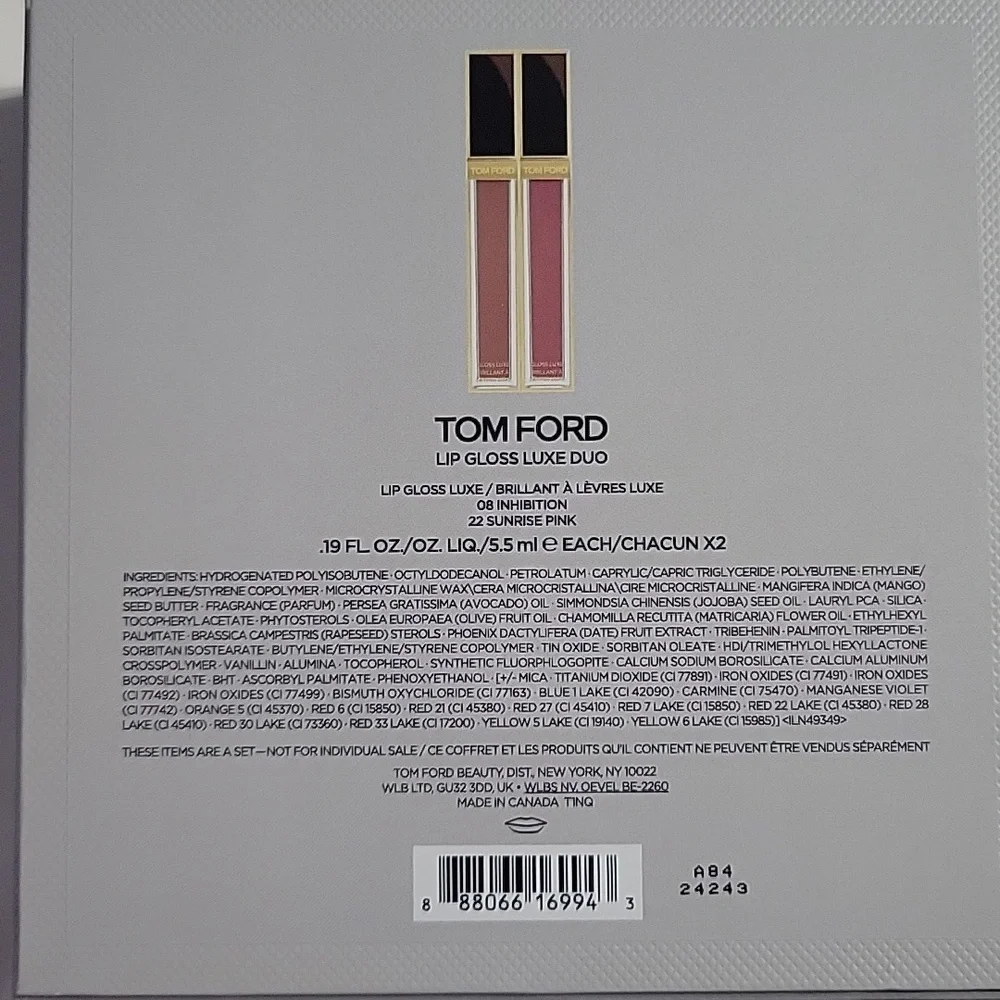 Tom Ford Lip Gloss Luxe Duo Gift Set NIB
